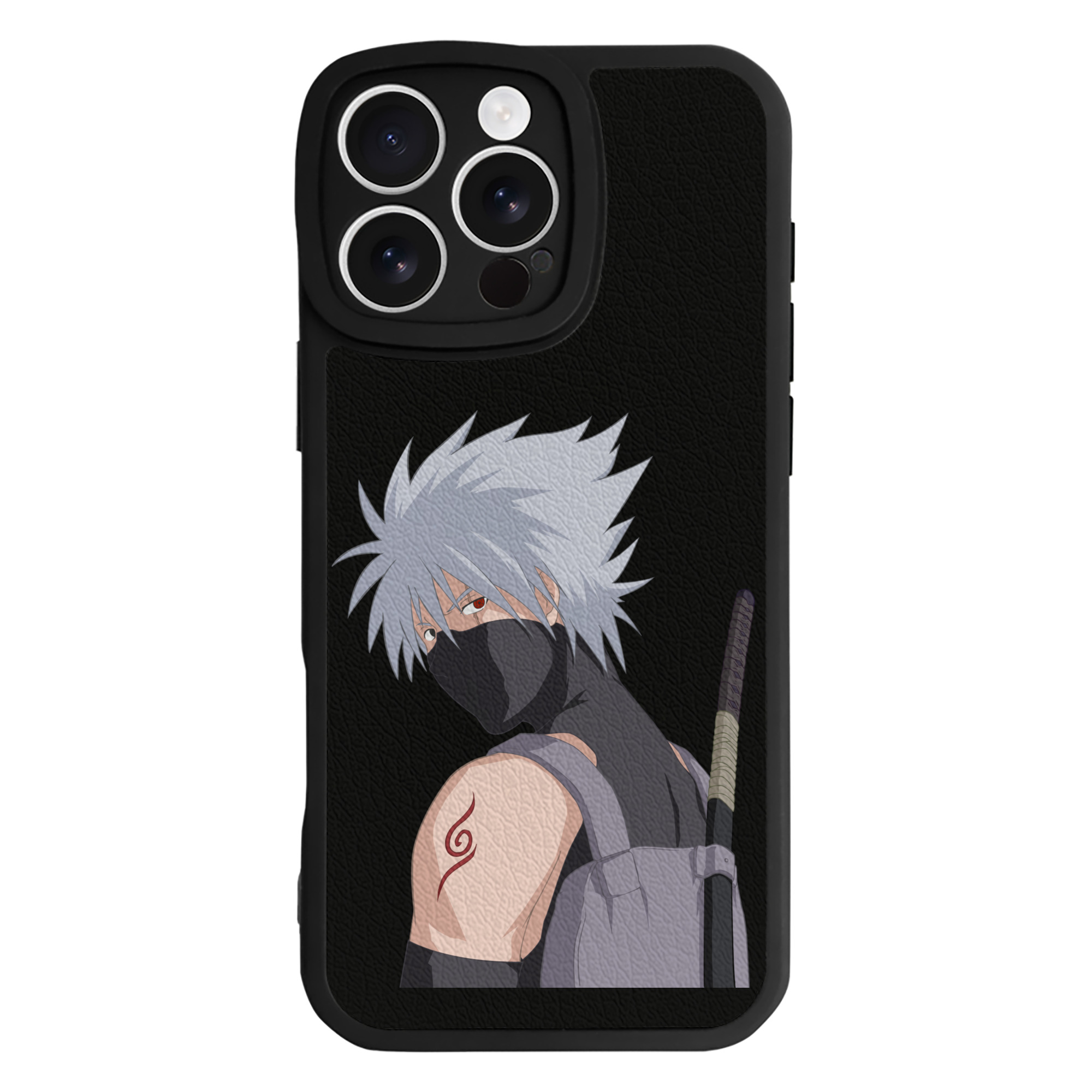 （画像用） NARUTO -ナルト- はたけ カカシ Hatake Kakashi 【iPhone 16シリーズ対応】シリコンスマホケース（レザー調） 材質：シリコン